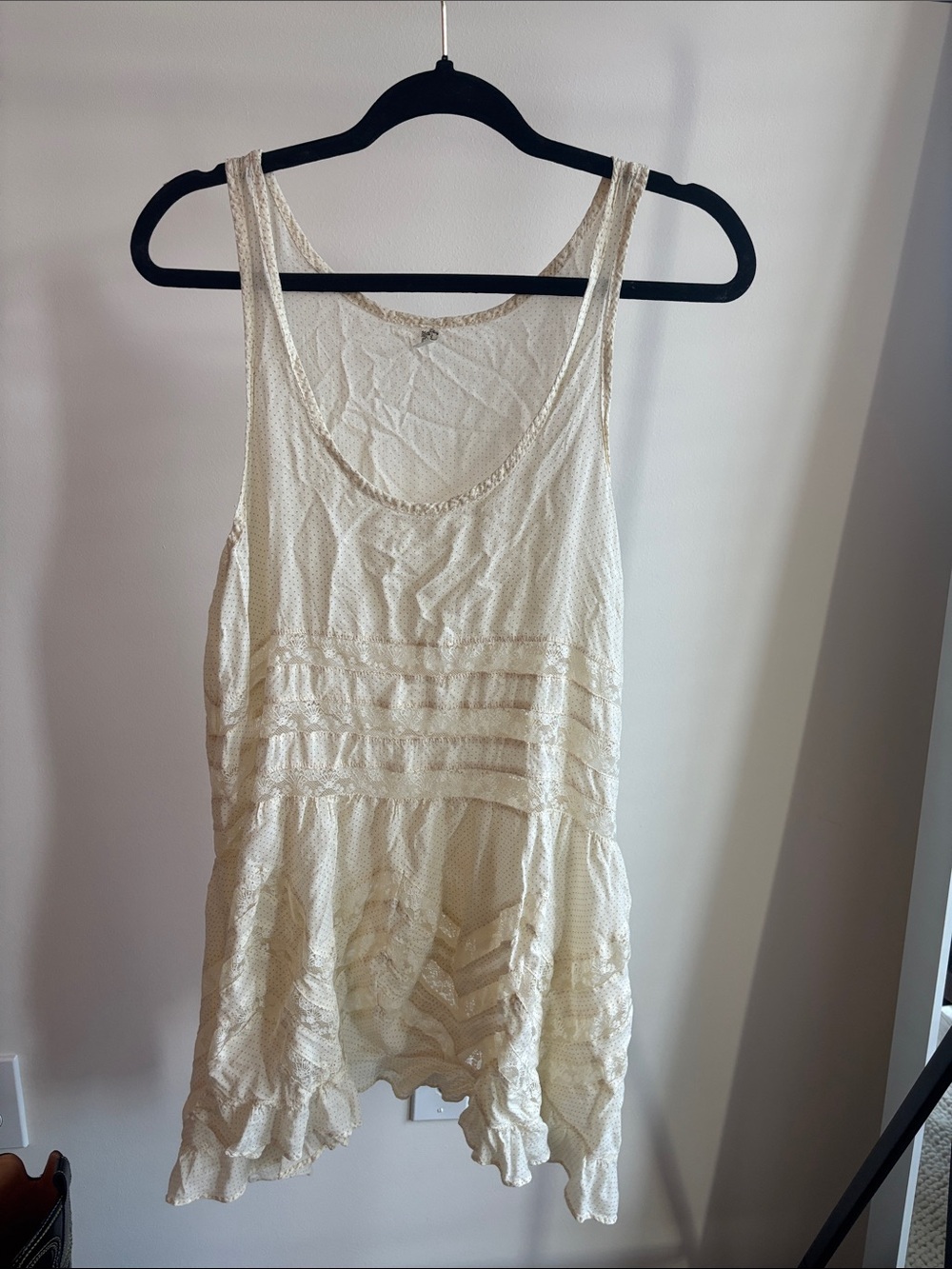 Free People Cream Lace Tank Dressy Layering Top